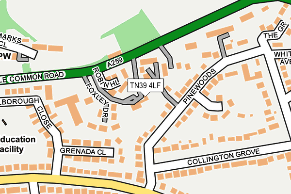 TN39 4LF map - OS OpenMap – Local (Ordnance Survey)