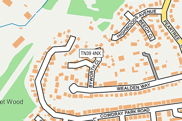 TN39 4NX map - OS OpenMap – Local (Ordnance Survey)