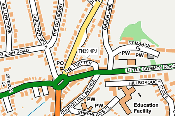 TN39 4PJ map - OS OpenMap – Local (Ordnance Survey)