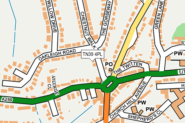 TN39 4PL map - OS OpenMap – Local (Ordnance Survey)