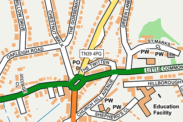 TN39 4PQ map - OS OpenMap – Local (Ordnance Survey)