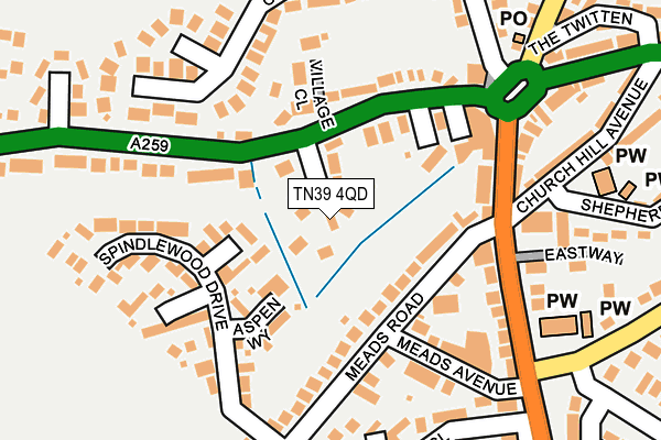 TN39 4QD map - OS OpenMap – Local (Ordnance Survey)