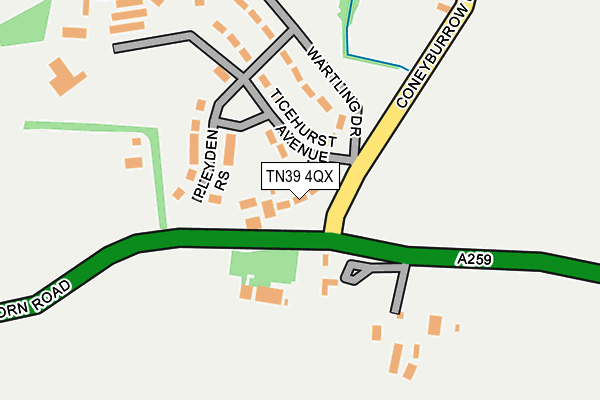 TN39 4QX map - OS OpenMap – Local (Ordnance Survey)