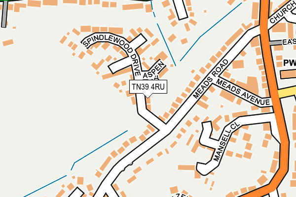 TN39 4RU map - OS OpenMap – Local (Ordnance Survey)