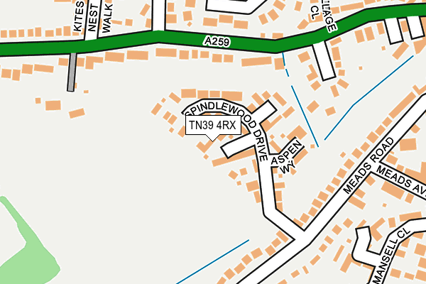 TN39 4RX map - OS OpenMap – Local (Ordnance Survey)