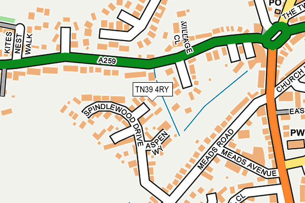TN39 4RY map - OS OpenMap – Local (Ordnance Survey)