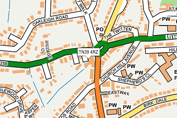 TN39 4RZ map - OS OpenMap – Local (Ordnance Survey)