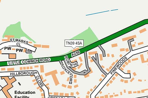 TN39 4SA map - OS OpenMap – Local (Ordnance Survey)