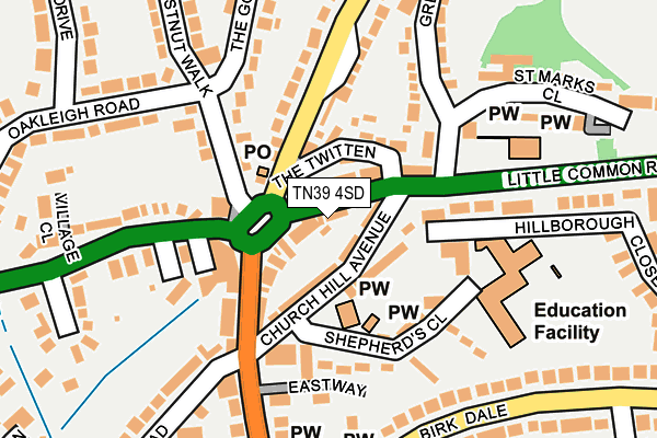 TN39 4SD map - OS OpenMap – Local (Ordnance Survey)