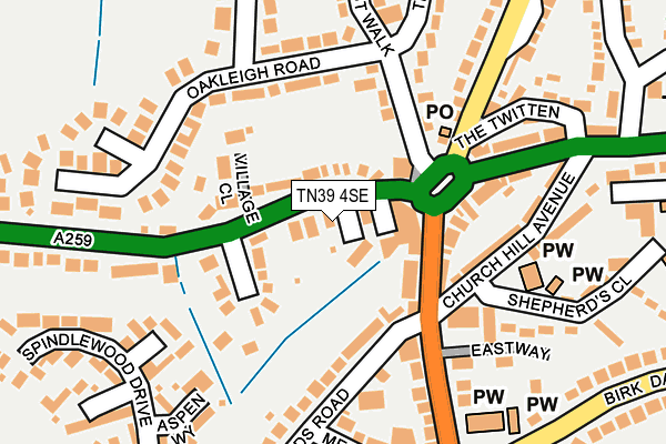 TN39 4SE map - OS OpenMap – Local (Ordnance Survey)