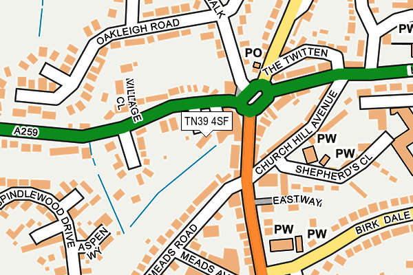 TN39 4SF map - OS OpenMap – Local (Ordnance Survey)