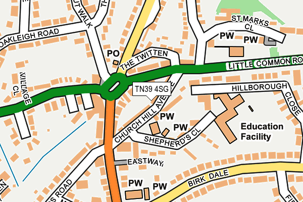 TN39 4SG map - OS OpenMap – Local (Ordnance Survey)