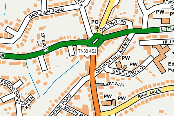 TN39 4SJ map - OS OpenMap – Local (Ordnance Survey)