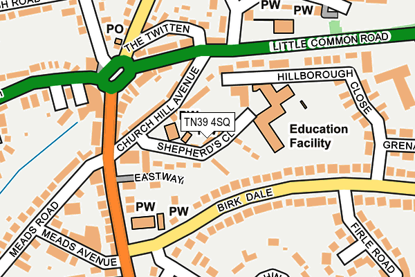 TN39 4SQ map - OS OpenMap – Local (Ordnance Survey)