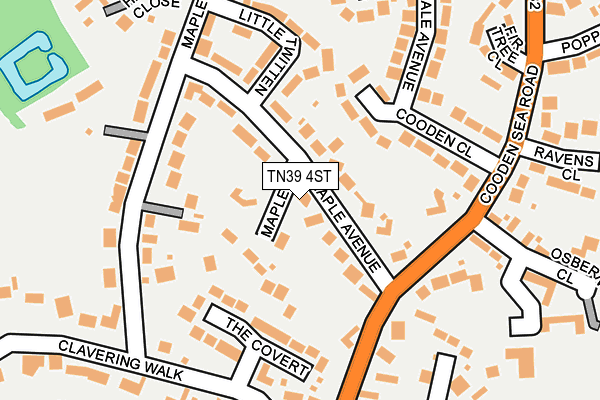 TN39 4ST map - OS OpenMap – Local (Ordnance Survey)