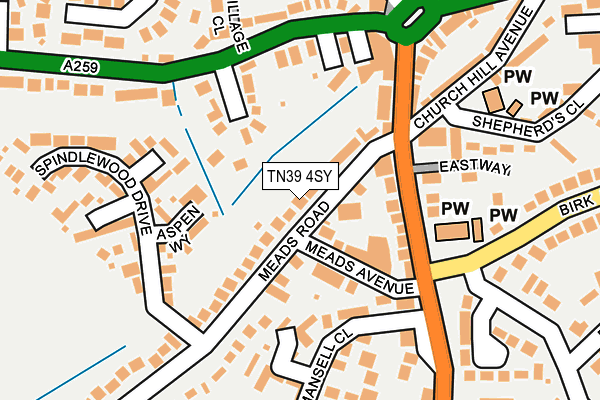 TN39 4SY map - OS OpenMap – Local (Ordnance Survey)