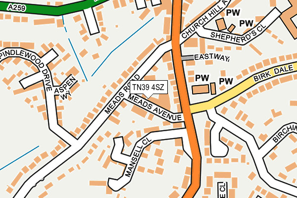 TN39 4SZ map - OS OpenMap – Local (Ordnance Survey)