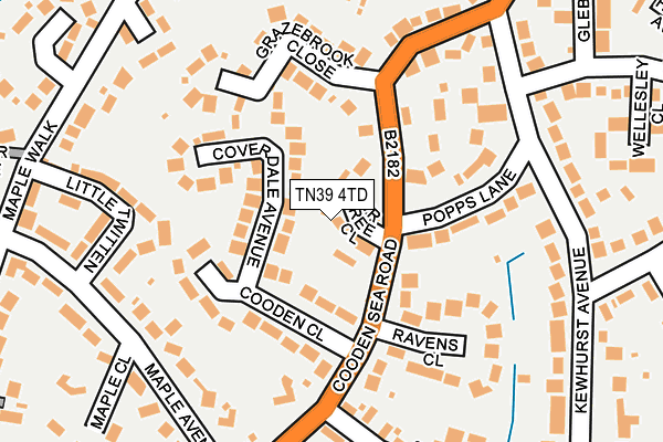 TN39 4TD map - OS OpenMap – Local (Ordnance Survey)
