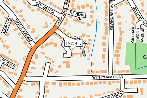 TN39 4TL map - OS OpenMap – Local (Ordnance Survey)