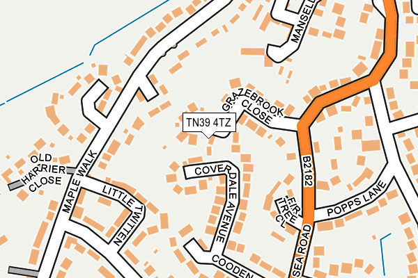TN39 4TZ map - OS OpenMap – Local (Ordnance Survey)