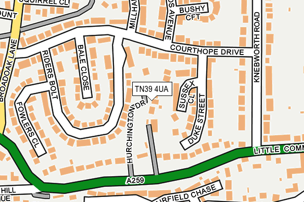 TN39 4UA map - OS OpenMap – Local (Ordnance Survey)