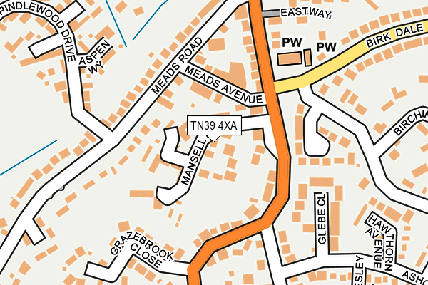 TN39 4XA map - OS OpenMap – Local (Ordnance Survey)