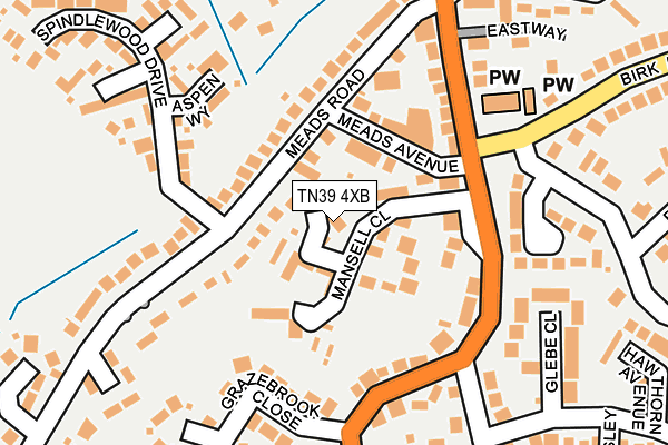 TN39 4XB map - OS OpenMap – Local (Ordnance Survey)
