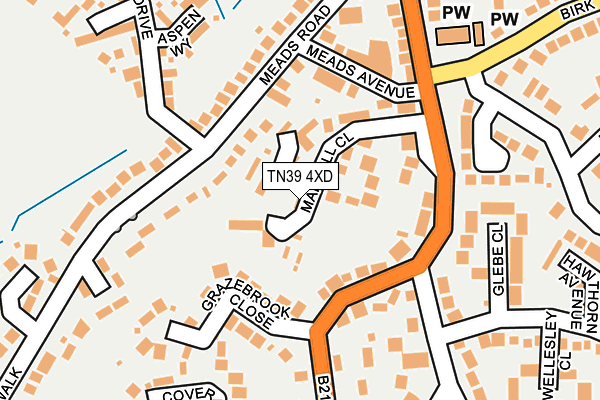 TN39 4XD map - OS OpenMap – Local (Ordnance Survey)