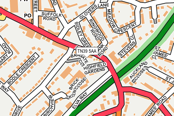 TN39 5AA map - OS OpenMap – Local (Ordnance Survey)
