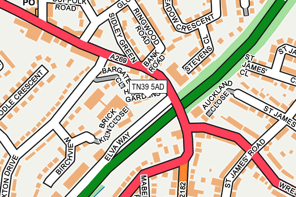TN39 5AD map - OS OpenMap – Local (Ordnance Survey)