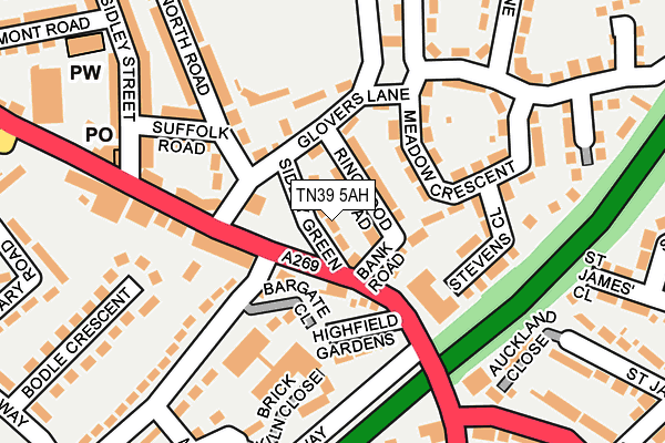 TN39 5AH map - OS OpenMap – Local (Ordnance Survey)