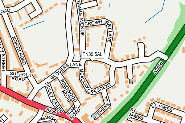 TN39 5AL map - OS OpenMap – Local (Ordnance Survey)