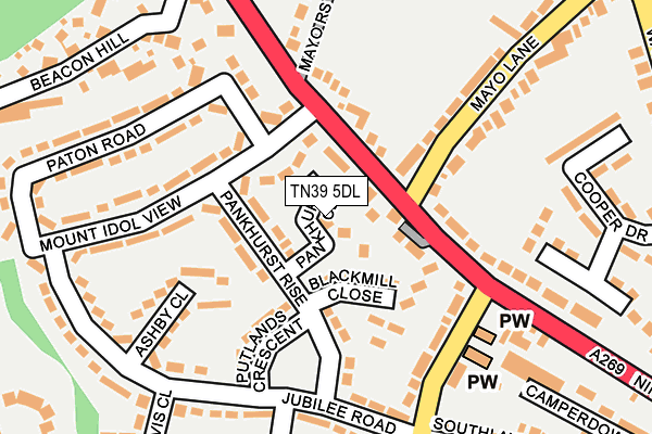 TN39 5DL map - OS OpenMap – Local (Ordnance Survey)