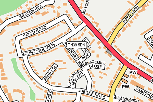 TN39 5DN map - OS OpenMap – Local (Ordnance Survey)