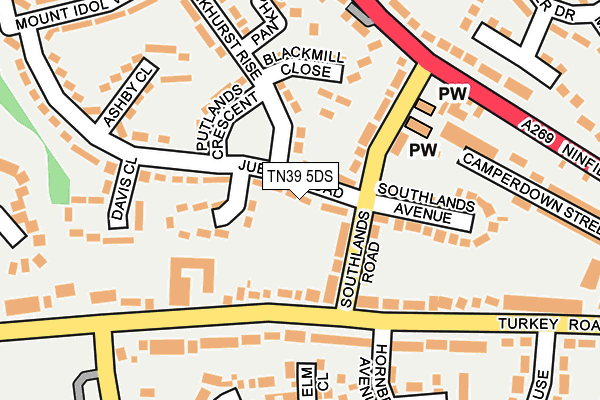 TN39 5DS map - OS OpenMap – Local (Ordnance Survey)