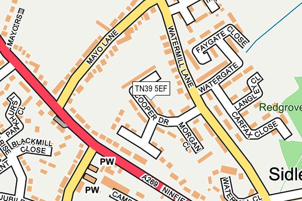 TN39 5EF map - OS OpenMap – Local (Ordnance Survey)
