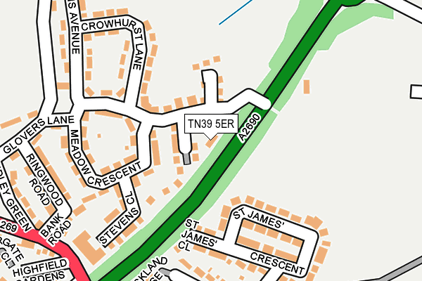 TN39 5ER map - OS OpenMap – Local (Ordnance Survey)