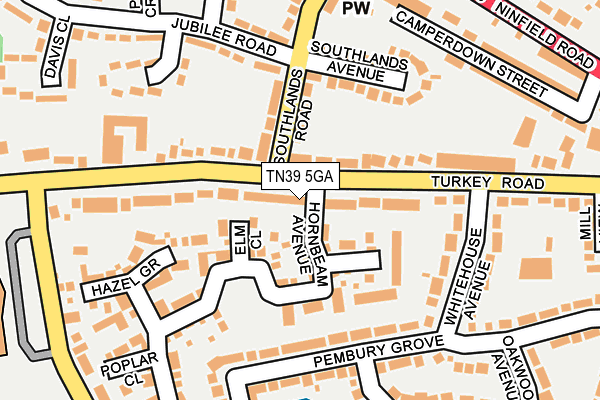 TN39 5GA map - OS OpenMap – Local (Ordnance Survey)