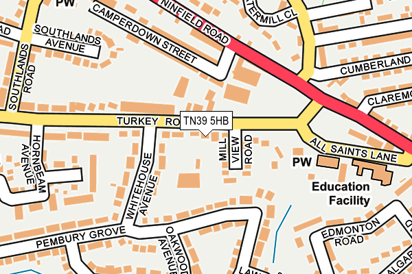 TN39 5HB map - OS OpenMap – Local (Ordnance Survey)