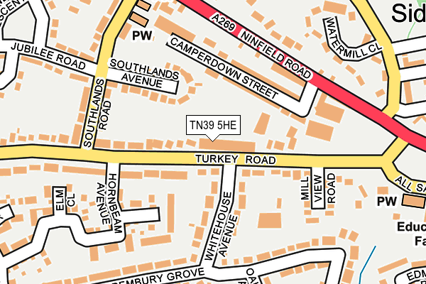 TN39 5HE map - OS OpenMap – Local (Ordnance Survey)