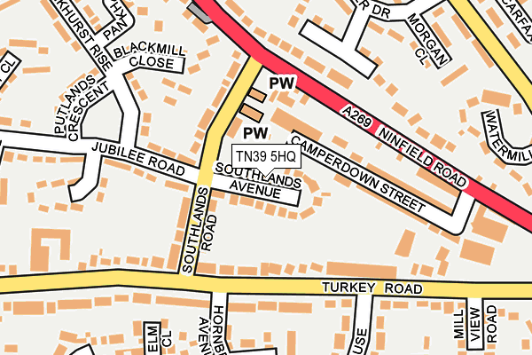TN39 5HQ map - OS OpenMap – Local (Ordnance Survey)