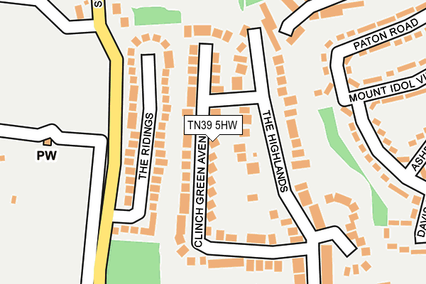 TN39 5HW map - OS OpenMap – Local (Ordnance Survey)