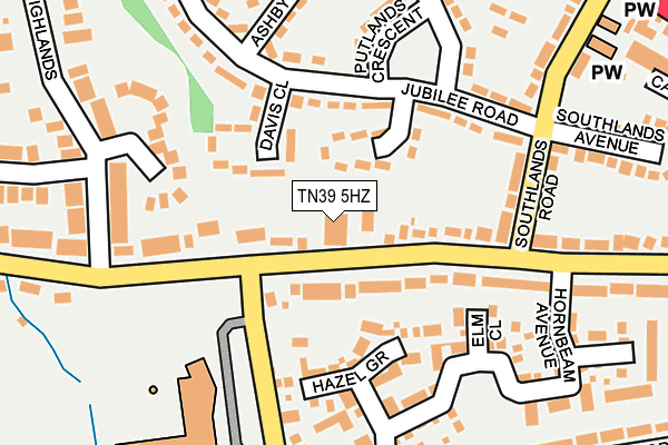 TN39 5HZ map - OS OpenMap – Local (Ordnance Survey)