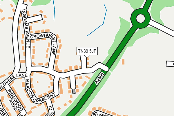TN39 5JF map - OS OpenMap – Local (Ordnance Survey)