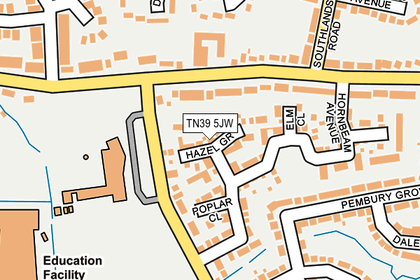 TN39 5JW map - OS OpenMap – Local (Ordnance Survey)