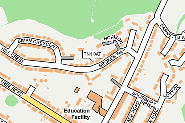 TN4 0AT map - OS OpenMap – Local (Ordnance Survey)
