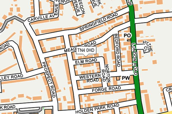TN4 0HD map - OS OpenMap – Local (Ordnance Survey)