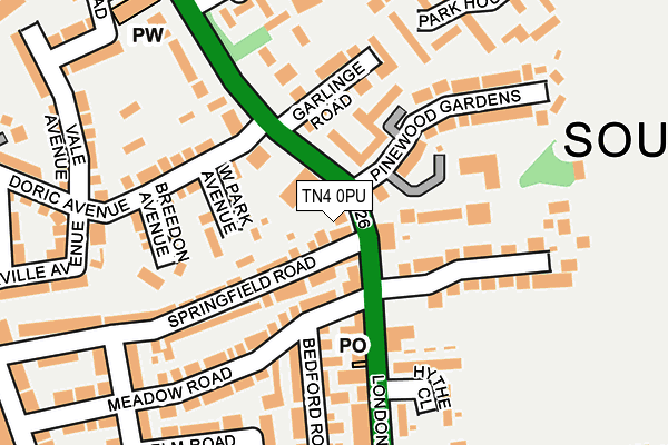 TN4 0PU map - OS OpenMap – Local (Ordnance Survey)