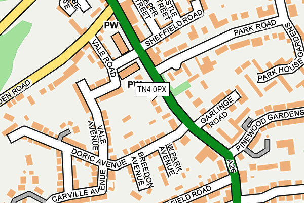 TN4 0PX map - OS OpenMap – Local (Ordnance Survey)