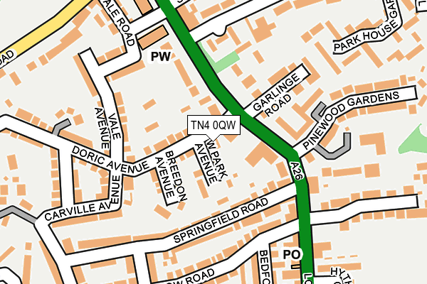 TN4 0QW map - OS OpenMap – Local (Ordnance Survey)